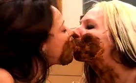 Lesbian scat girls kissing sensually