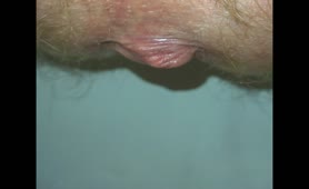 Close up of a mature man eating poop