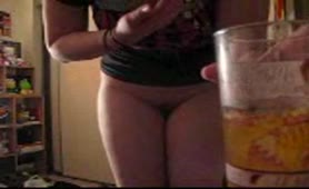 College girl drinking piss