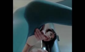 Webcam hottie peeing in her pants