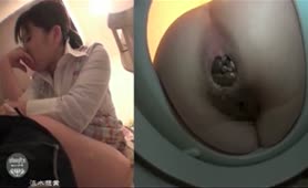 Japanese teen pooping a big one