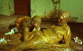 Heavy shit covered scat couple enjoying sex 