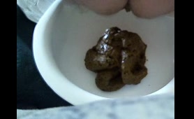 Lady drops a filthy poop on her plate