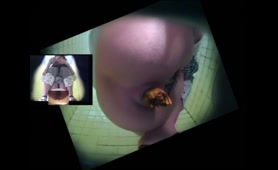 Japanese Lady Shits on Toilet