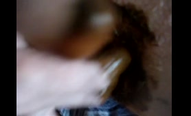 A Babe sticks fingers in her asshole
