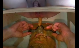 Lucky Gay Slave Takes a Nasty Dump
