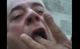 Gray Haired Guy Drops a Nasty Load of Poop