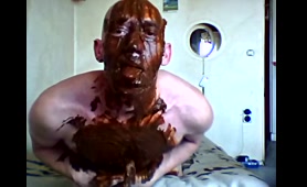 Hottie covers dude in a nasty poop dump