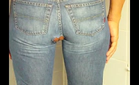 Woman Poops in Jeans