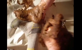 Guy Craps While Jerking Off