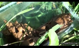 Woman Poops in the Grass