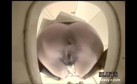 Slut Drops a Nasty Load in Toilet