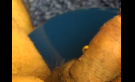 Man has a worm crawl in his dirty cock