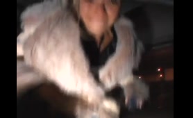 Blonde Woman Pisses in Car Park