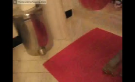 Cute Woman Poops in Plastic