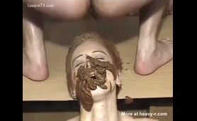 Slut Drops a Load on His Feet