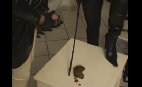Slave Forced to Eat Shit and Sperm