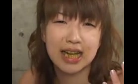 Asian Lady Eats Shit