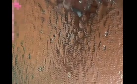 Cute Babe Pees in the Mirror