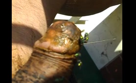 Dirty Dude Dumps a Crap Load Outdoors