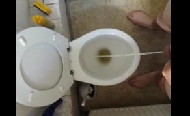 Gay Guy Pees in Toilet
