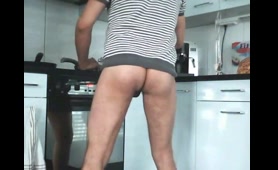 Gay men have fun in the kitchen and Shit