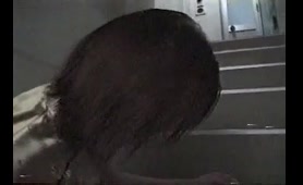 Hot Asian Babe Poops on the Stairs