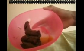 Ebony Lady Poops in a Bucket