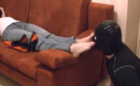 Farting on her male slave