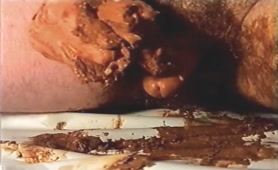 Jerking off hard with scat