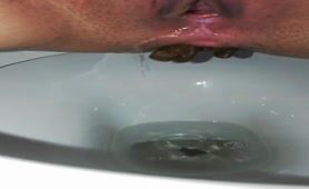 Dirty wife pissing and shitting 