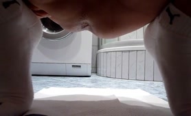 Liquid shit on a white napkin