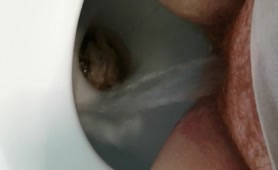 Hairy wife shitting and peeing