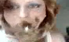 Tranny eating a pile of shit from the floor