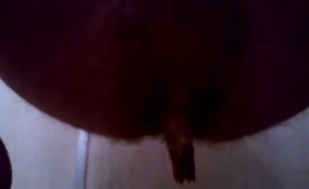 Mature man records everything in close up while pooping